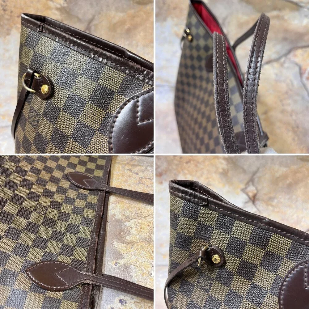 Louis Vuitton Neverfull MM Tote Bag Damier Brown Shoulder Bag - Picture 7 of 12